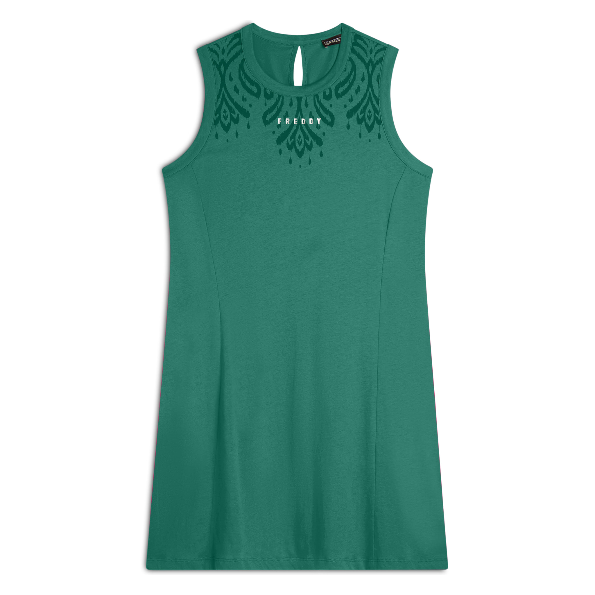 Vestito senza maniche in jersey con dettagli floreali