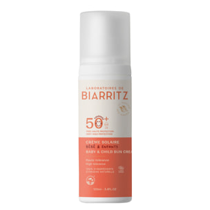 Solaire SPF50+ - Crème Solaire Haute Tolérance Bio pour Bébé & Enfants 100ml