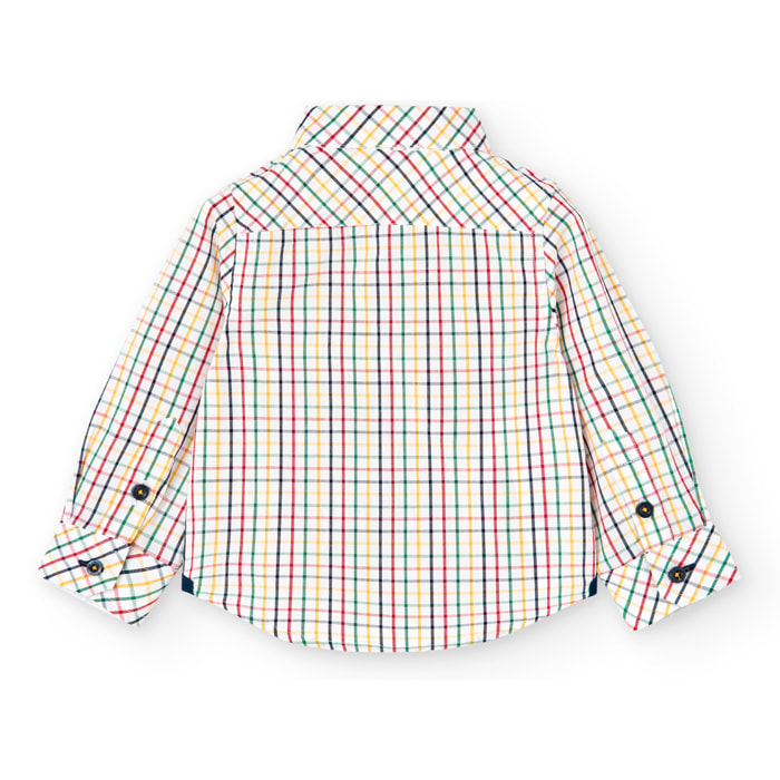 Camisa popelín cuadros de bebé niño -BCI