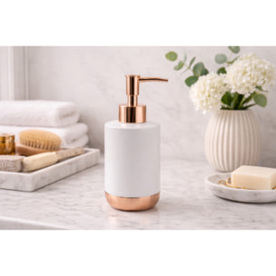 Distributeur de savon Céramique AMMAN Blanc & Doré MSV