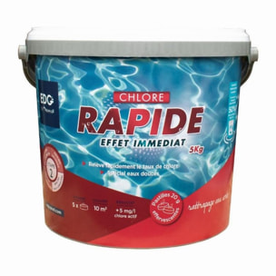 Chlore rapide, pastilles 20G, seau de 5KG, EDG, pour stabilisation du PH - AQUALUX - 200015