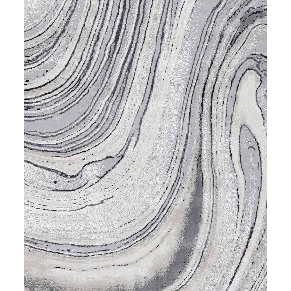 Tappeto Salotto Moderno Onde Grigio