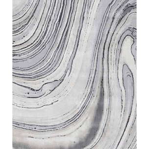 Tappeto Salotto Moderno Onde Grigio