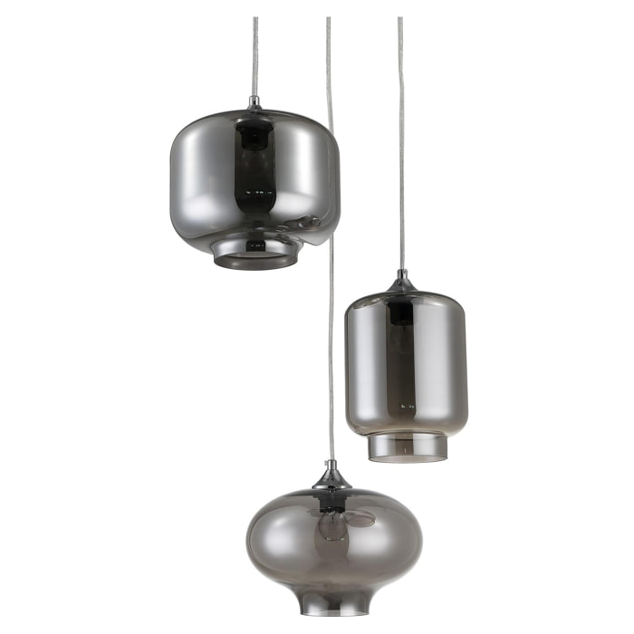 TOMASUCCI Lampadario 3 luci SAKY SMOKED MIRROR Grigio