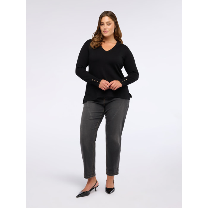 Fiorella Rubino - Jeans de corte barril lavado a la piedra - Gris