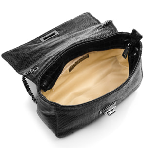 Dalida Borsa a tracolla Donna.Pelle autentica Camoscio Inciso Serpente