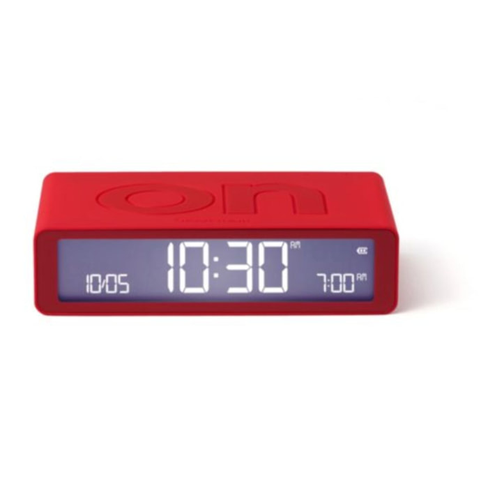 Réveil LEXON Flip Classic Rechargeable en USB-C Rouge