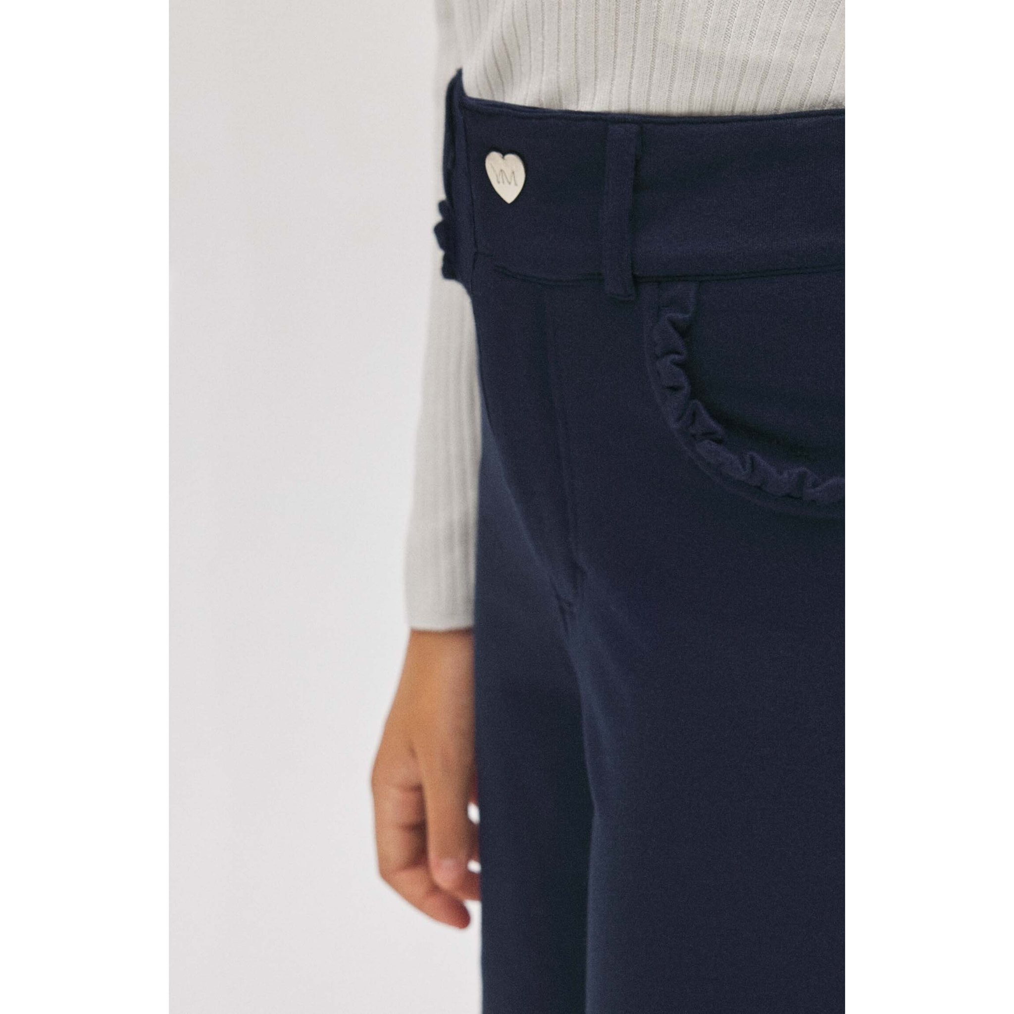 Pantaloni larghi da bambina con tasche blu navy
