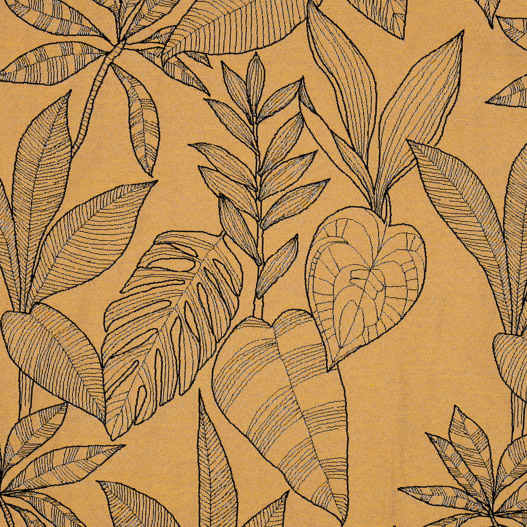 Jeté de lit aux feuilles stylisées - Cuivre