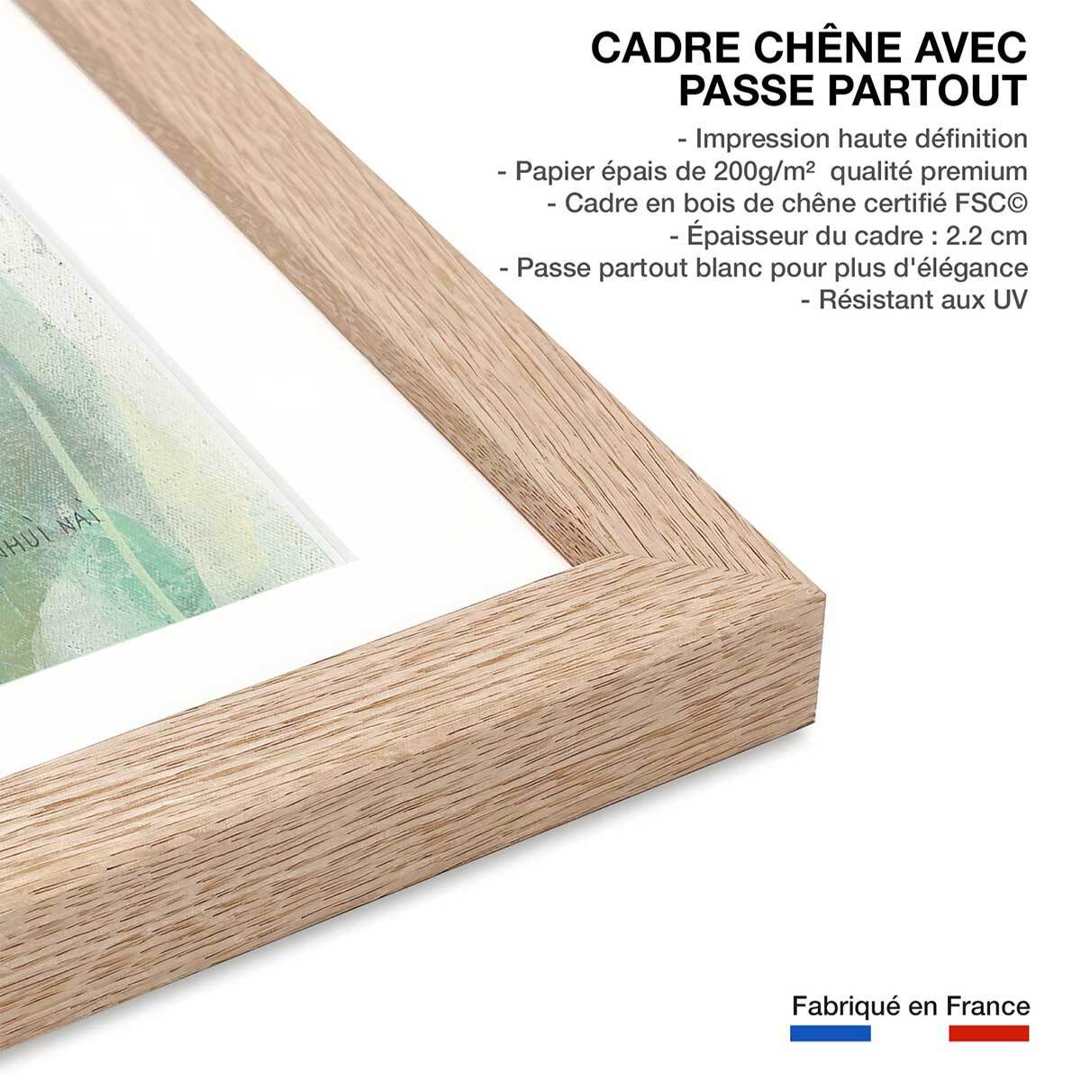 Affiche Bouquet d'été Affiche + cadre en bois - Chêne