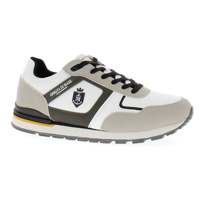 Armata di Mare Scarpe Uomo Sneakers Vintage Running con Soletta Rimovibile in Memory Foam AMU S25N716 Beige Off White