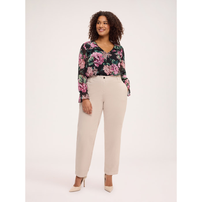 Fiorella Rubino - Pantaloni Balloon in misto cotone - Beige