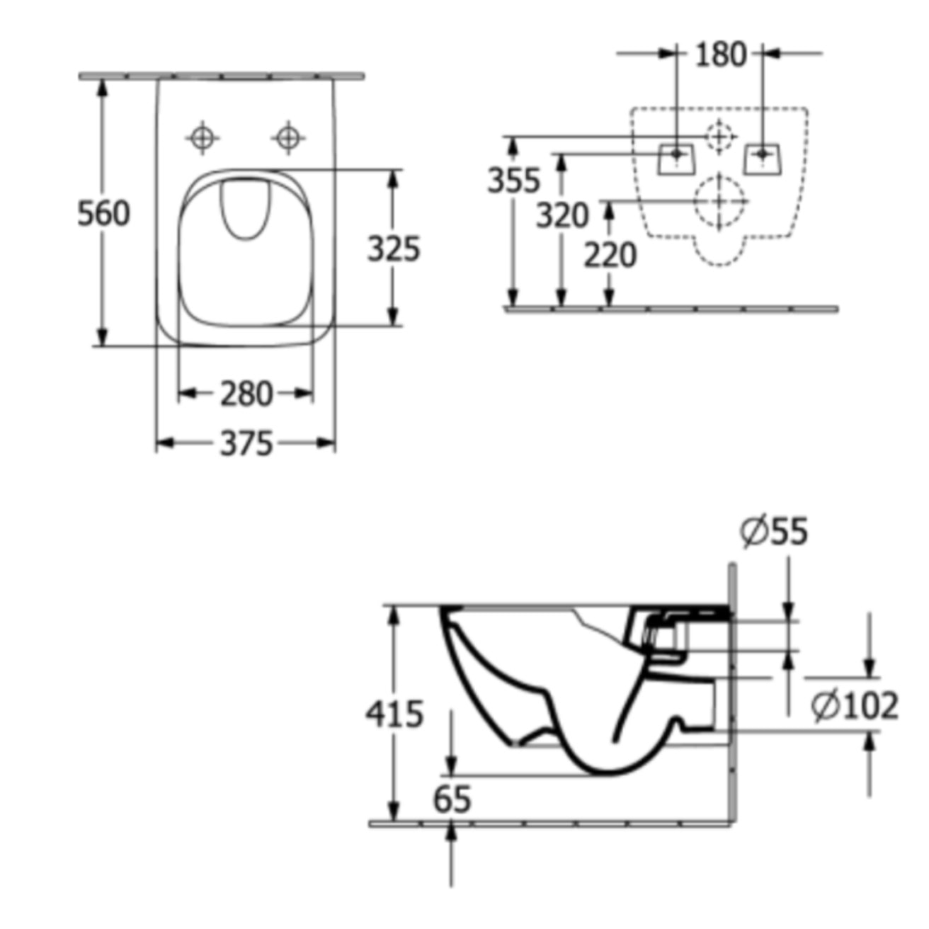 Cuvette WC suspendu Venticello + abattant sandwich frein de chute