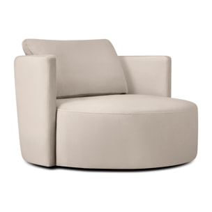 Fauteuil pivotant "Adam" en velours beige