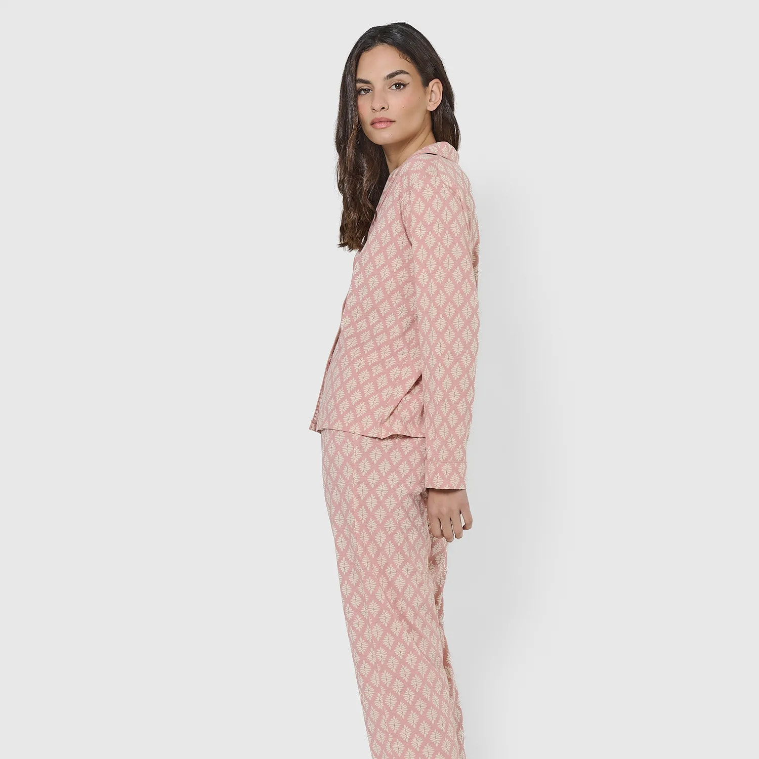Pijama camisero algodón zurich rosa