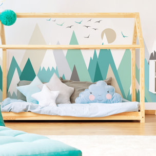 Stickers muraux enfants - Décoration chambre bébé - Autocollant Sticker mural géant enfant montagnes scandinaves WESKA