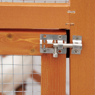 Volière cage à oiseaux - 2 portes tiroir déjection coulissant échelle toit bitumé - bois sapin pré-huilé