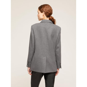 Motivi - Chaqueta blazer de franela con doble botonadura - Gris