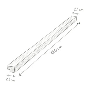 Barre d'extrémité MDF 120 cm pour panneaux acoustiques intérieurs SATAKUPANNON612, décor chêne blanc (SATAKUPANWOTKL12)