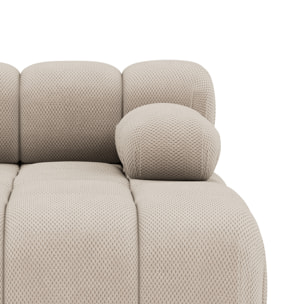 Ruby - module d'assise méridienne droite en velours texturé - Beige