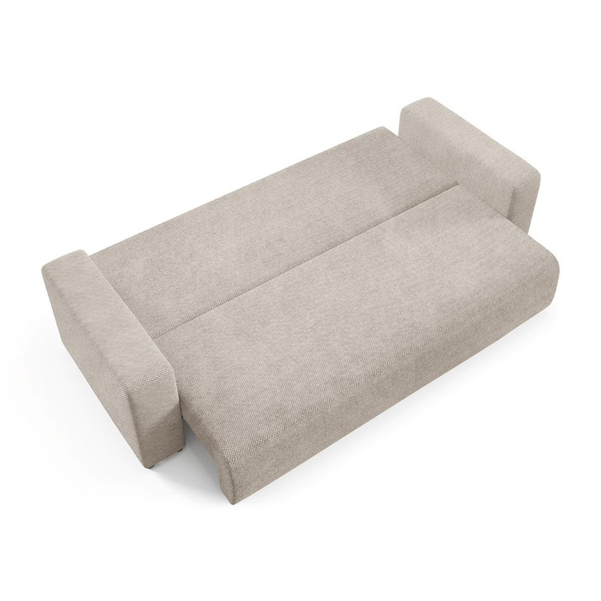 GLORIA - Canapé droit convertible 3 places en tissu beige