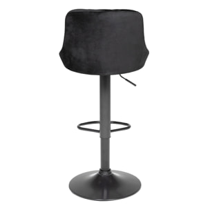 Tabouret de bar en velours noir ROBIN
