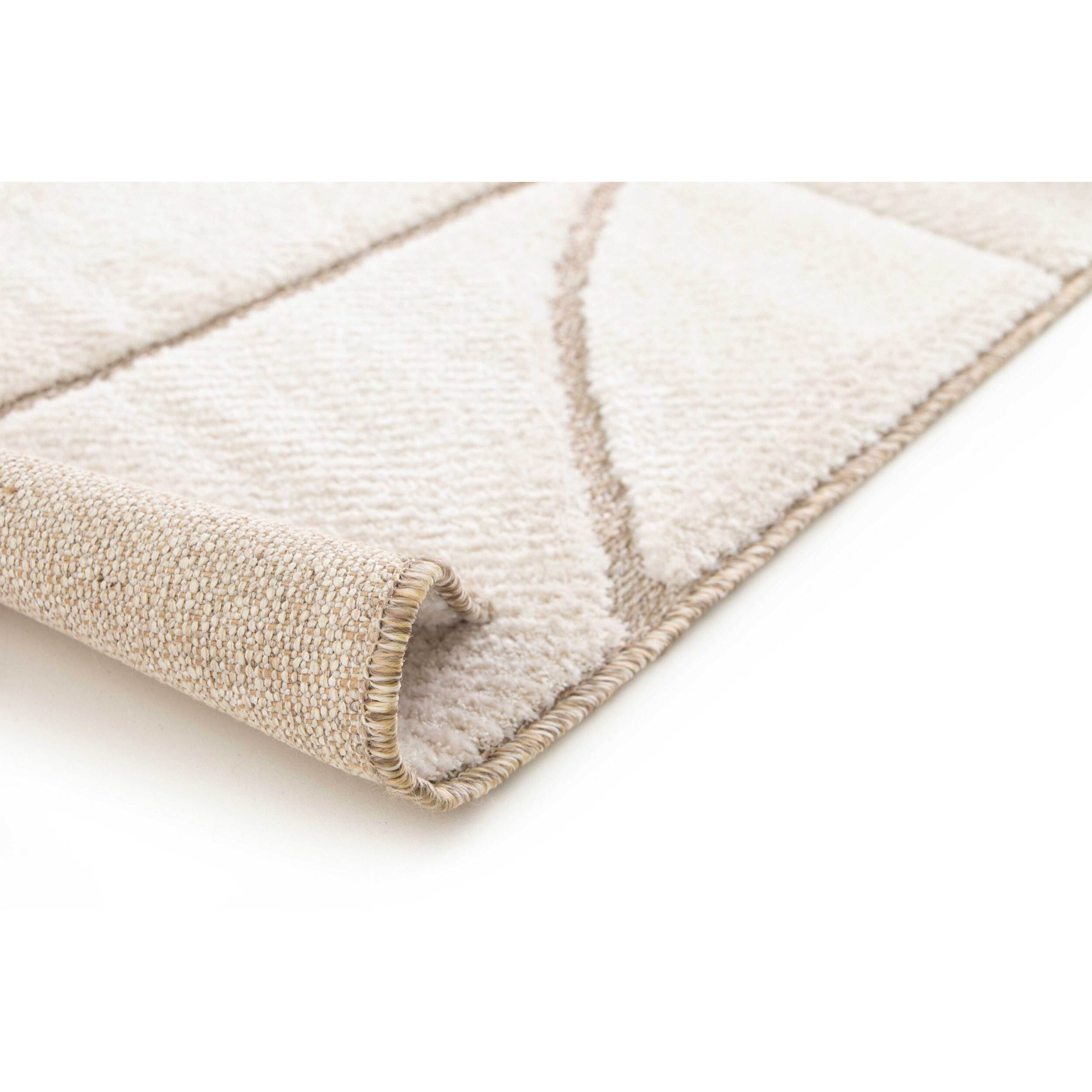 DIENA Alfombra étnica con relieve en color blanco, varias medidas disponibles.