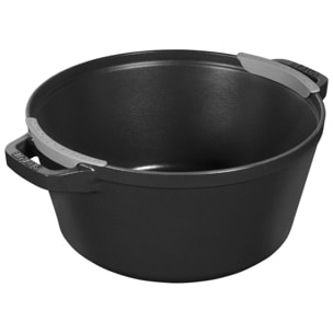 Set empilable de 4 pièces en Fonte, Rond, Ø 24 cm, Noir