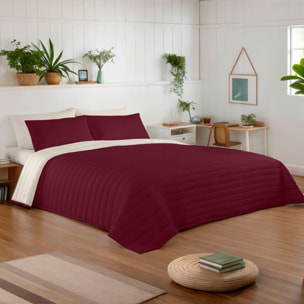 Naturals - Colcha Bouti - Lisa - Reversible - 100% Microfibra - 70 gr/m² - Burdeos/Vainilla