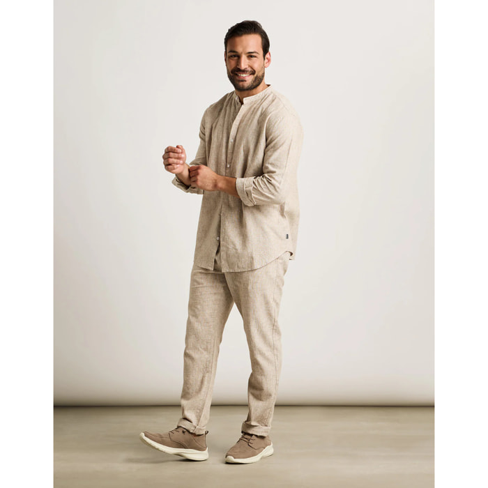 Pantalón Largo Beige Lino - Daniel