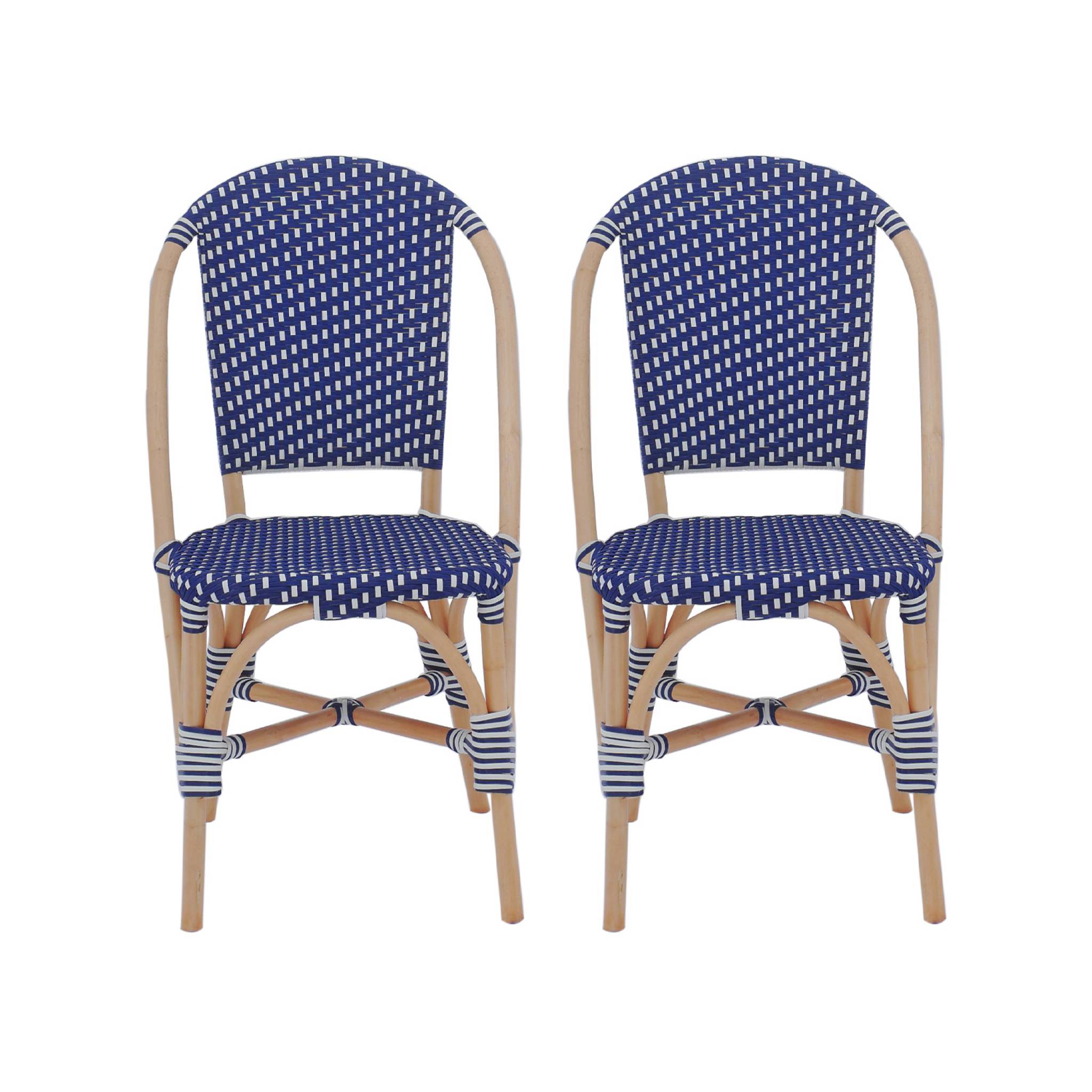 Chaise bistrot rotin et polyrotin (lot de 2) MONTMARTRE