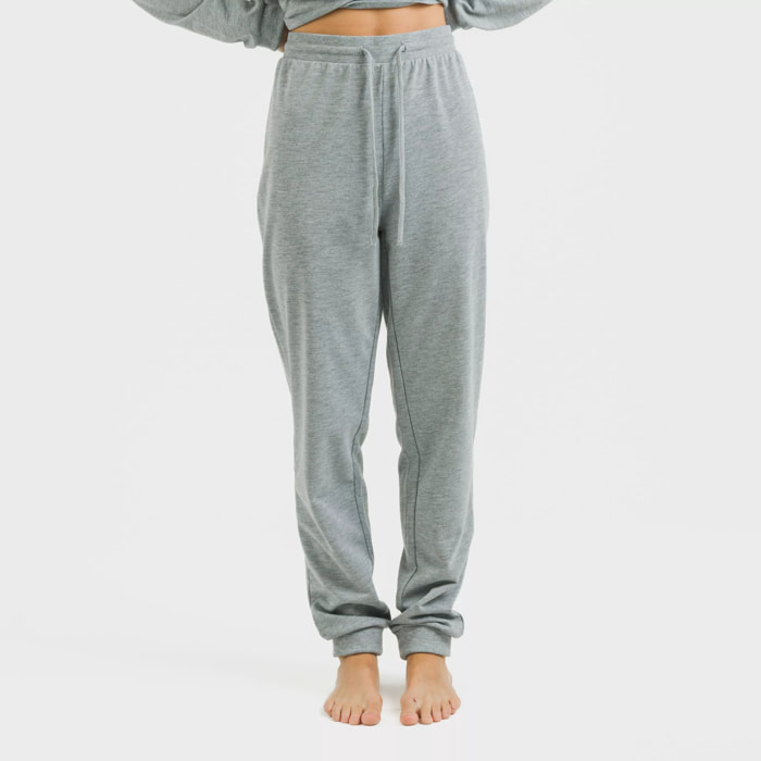 Pantalón largo básico deportivo gris claro