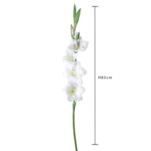 Fiore Di Gladiolo. Altezza 85 Cm - Pezzi 6 - 15X85X8cm - Colore: Bianco - Bianchi Dino - Fiori Artificiali