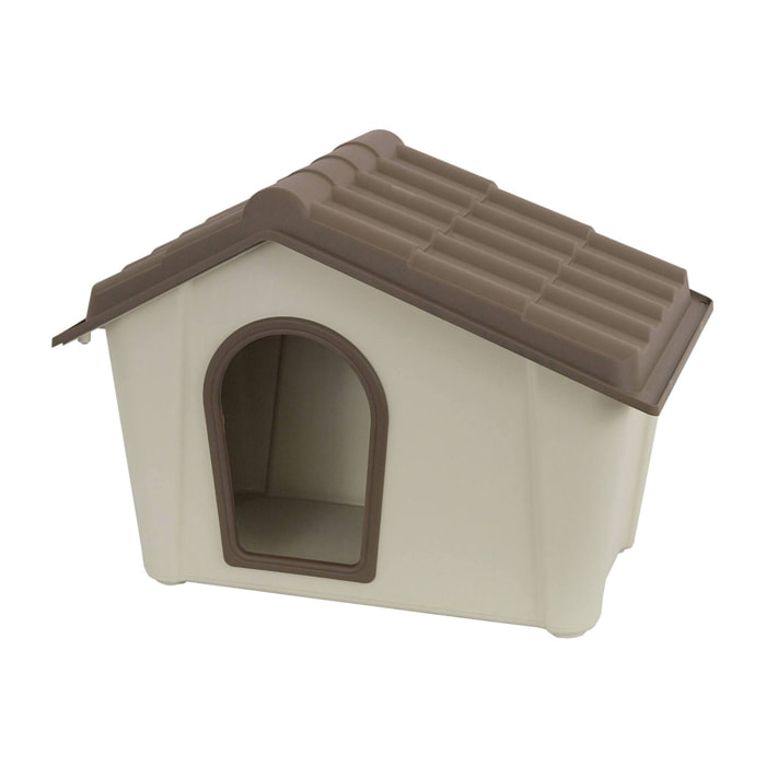 Cuccia Avalon, Casetta per cani o gatti, Cuccia da esterno o interno, 100% Made in Italy, Beige, 58x40h42 cm