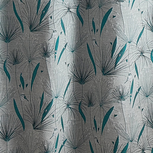 Rideau d'ameublement à jacquard papyrus - Bleu Paon