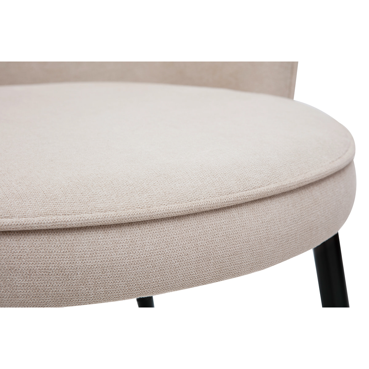 Chaises design en tissu effet velours beige et métal noir (lot de 2) SERIF