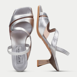 Sandalia Tacon Danielle Plata 6 cm