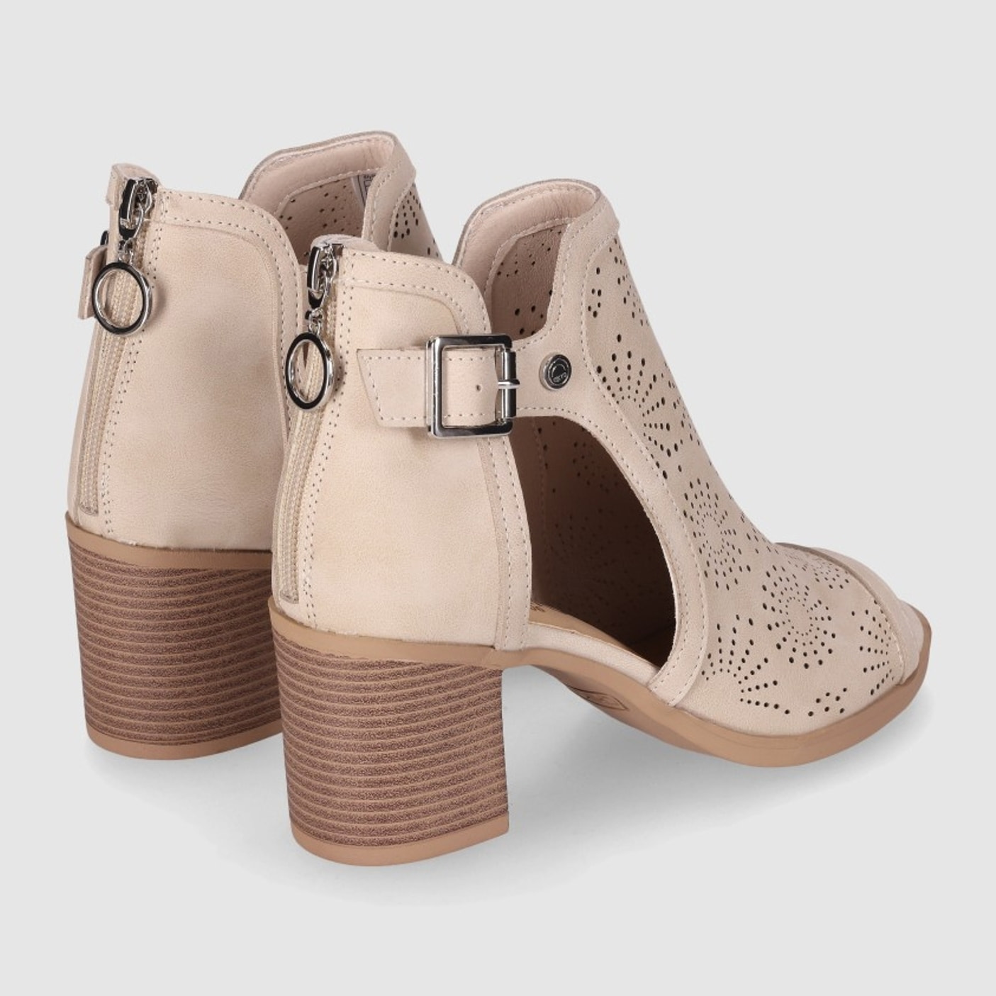 Sandalias - Beig - Tacón: 7 cm