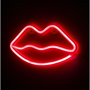 Design al neon rosso appeso Labbra.