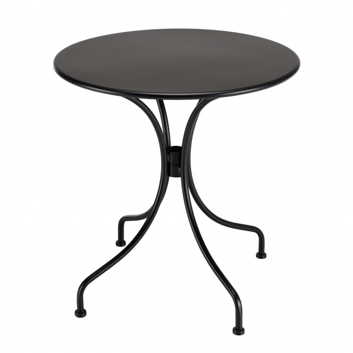 MALO - SALON DE JARDIN 2 PERS. - Table ronde 70x70cm et 2 fauteuils beiges et noirs en cordage