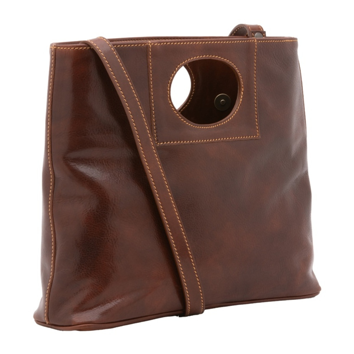 Borsa a tracolla da donna - Modello False - Vera pelle - 28.0 x 33.0 x 10.0 cm