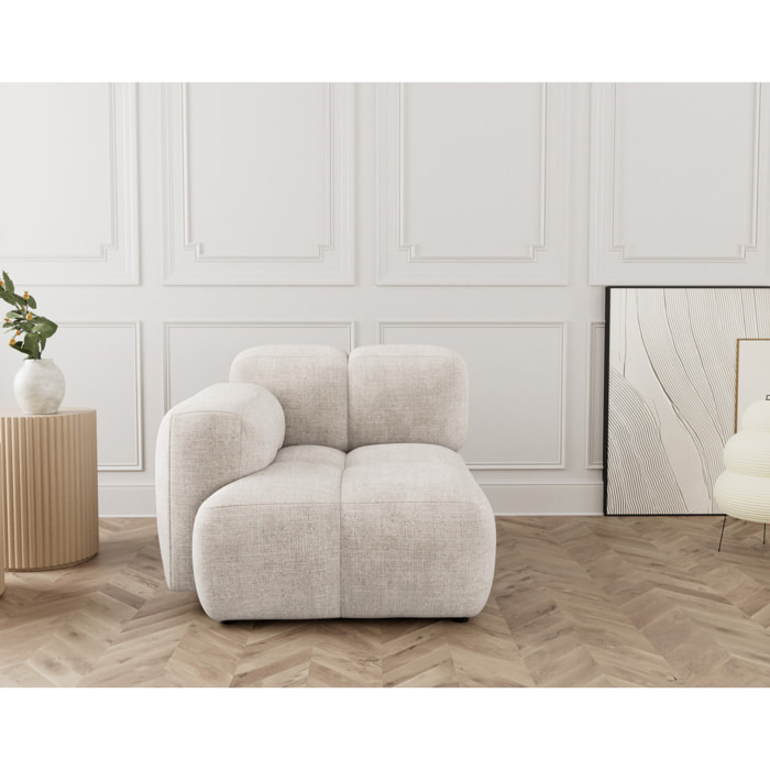 Grace - module d'assise gauche en velours texturé - Beige