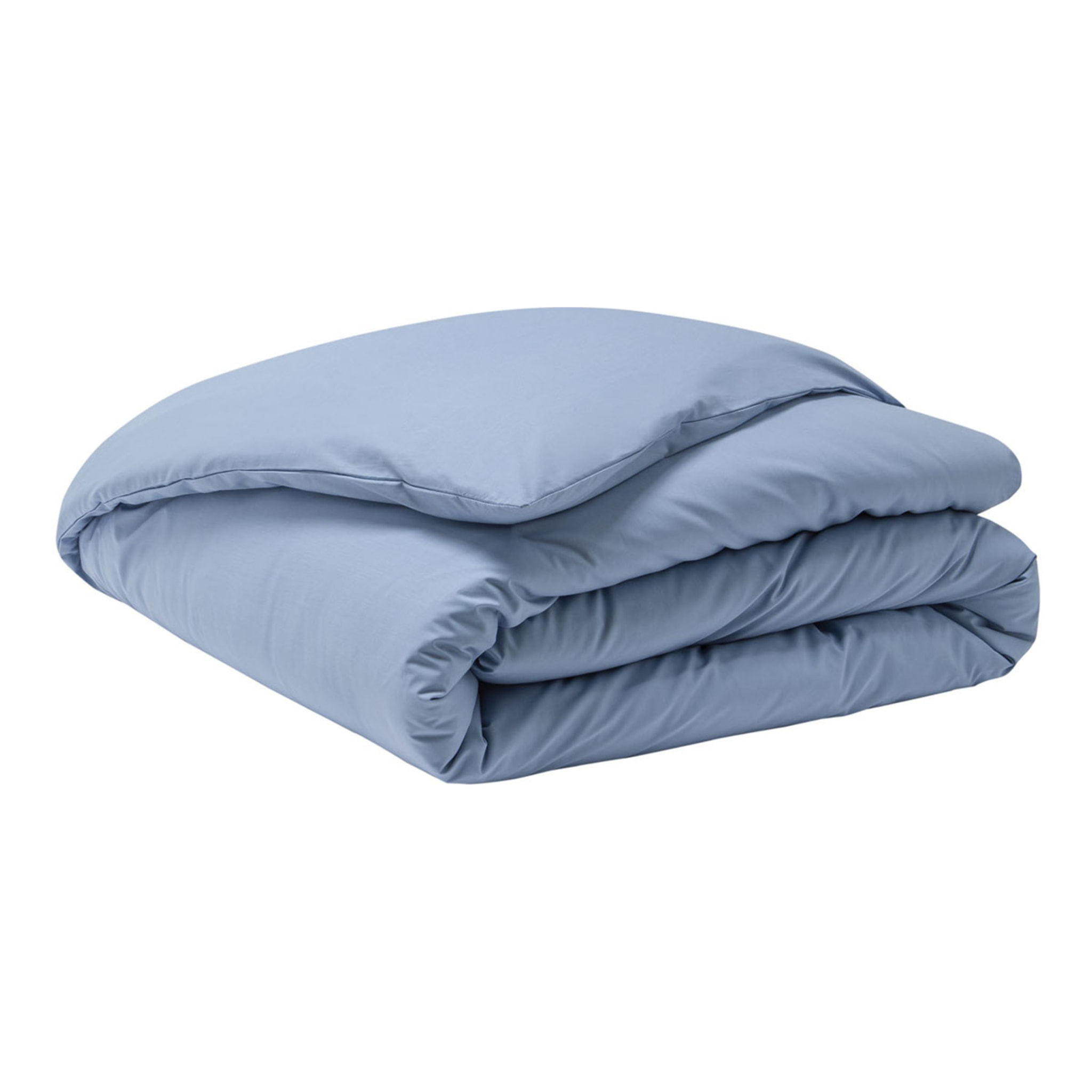 Housse de couette unie en percale de coton, PREMIÈRE, Bleu