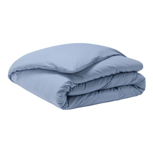 Housse de couette unie en percale de coton, PREMIÈRE, Bleu