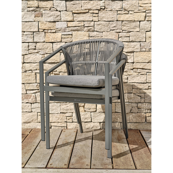 GAMBI - Lot de 2 Fauteuils de jardin - Gris anthracite