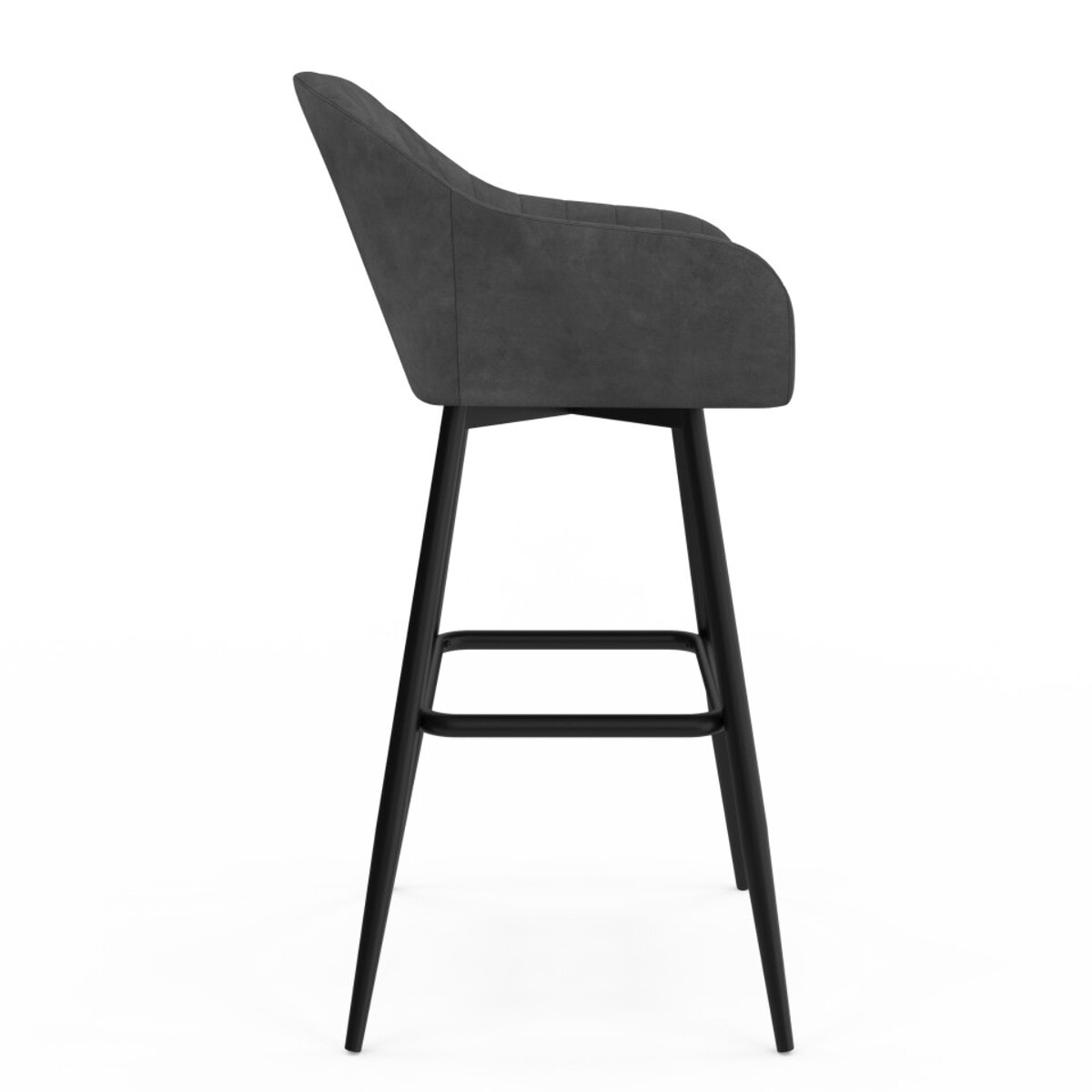 Tabourets de bar Ariana avec accoudoirs en velours - Gris