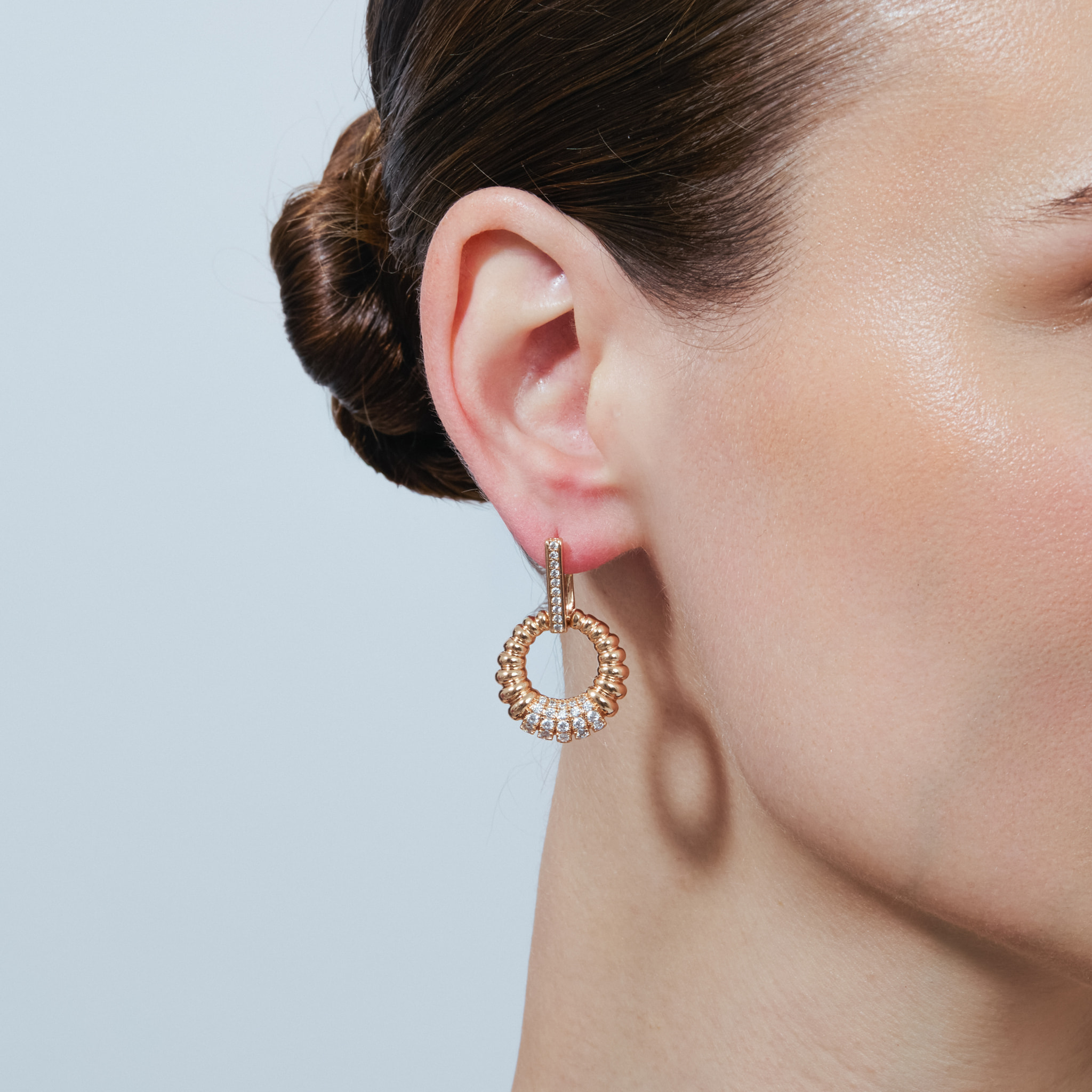 Pendientes Ritan acabado oro rosa 18k