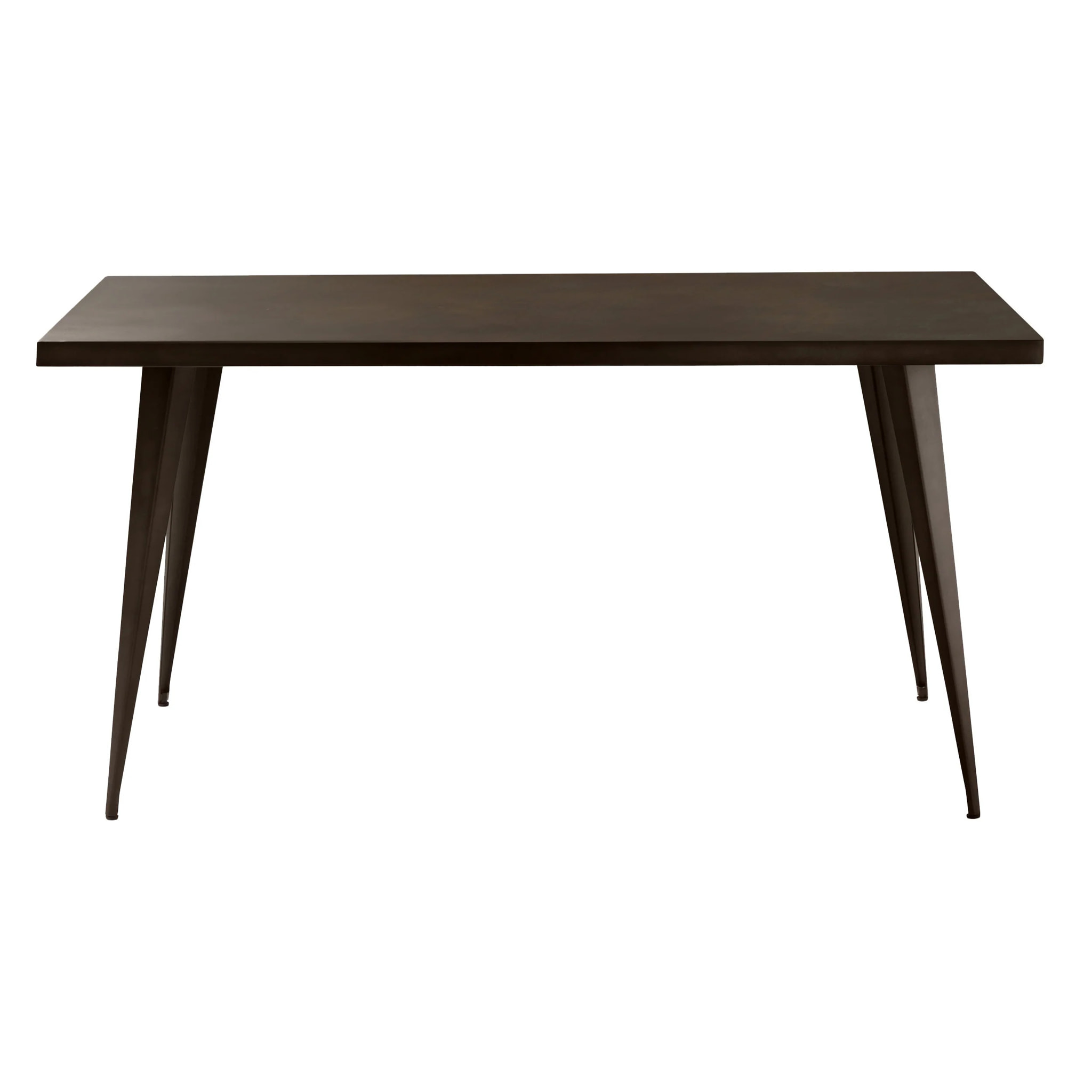 Table rectangulaire 6 personnes en métal gris 150 cm - Indus