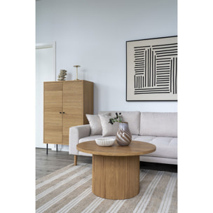 Tavolino da salotto Boavista rotondo in legno naturale ø80x45 cm