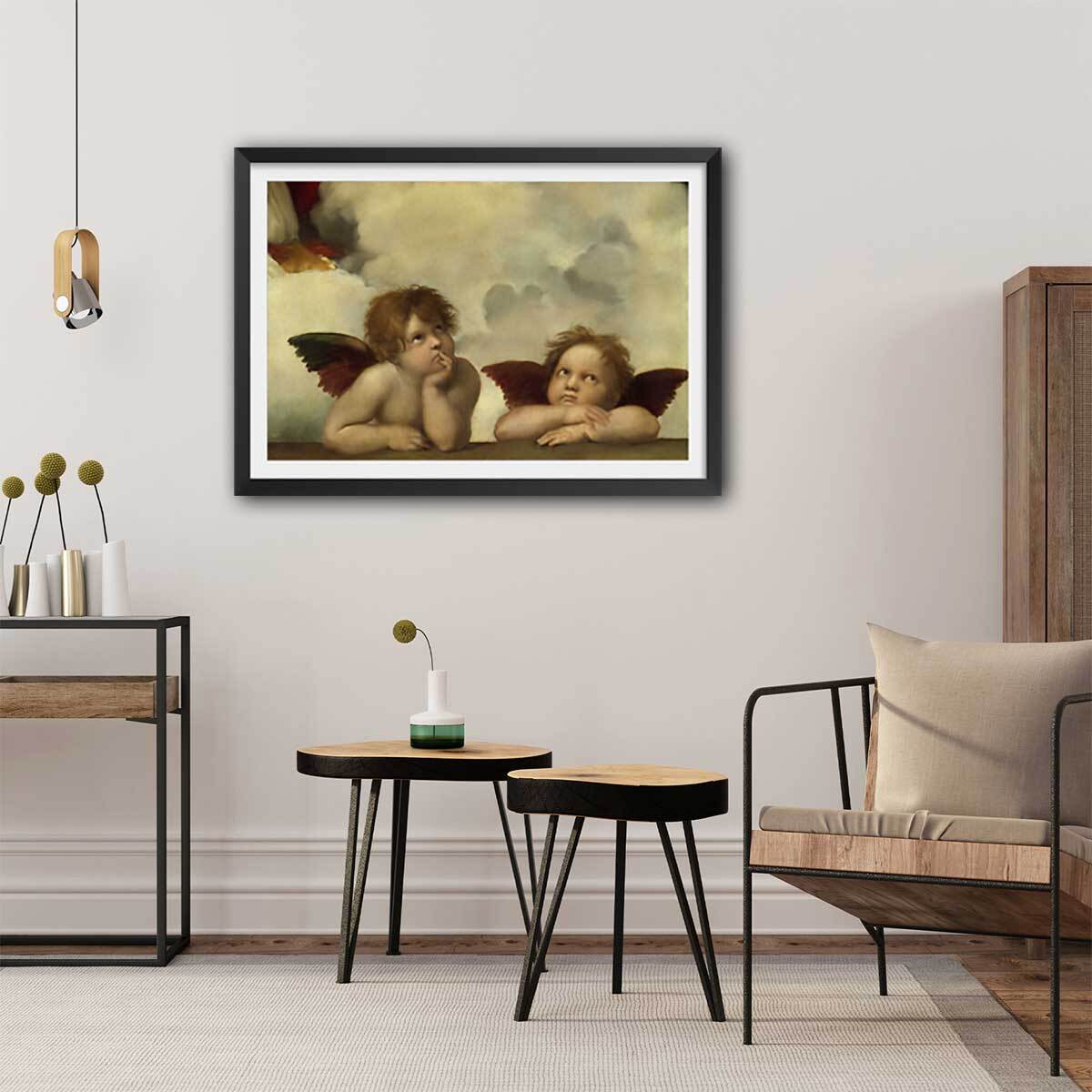 Poster Detail de la Chapelle Sixtine - Raphael Affiche sous cadre noir
